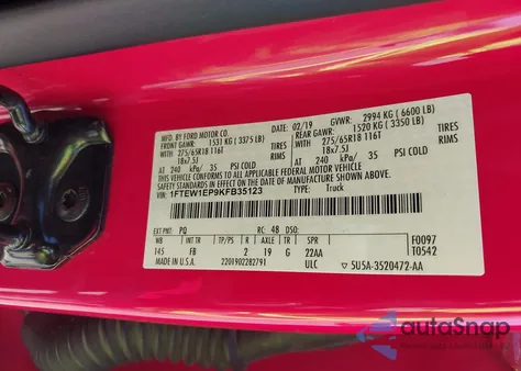 2019 Ford F-150 Xlt z USA, uszkodzony, nr VIN 1FTEW1EP9KFB35123